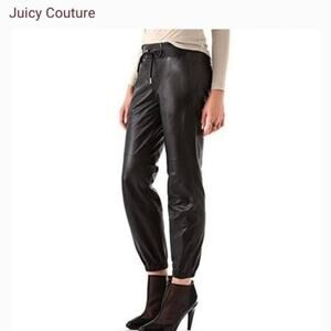 Juicy Couture Black Label  Track Joggers Leather Pants Size M BNWOT